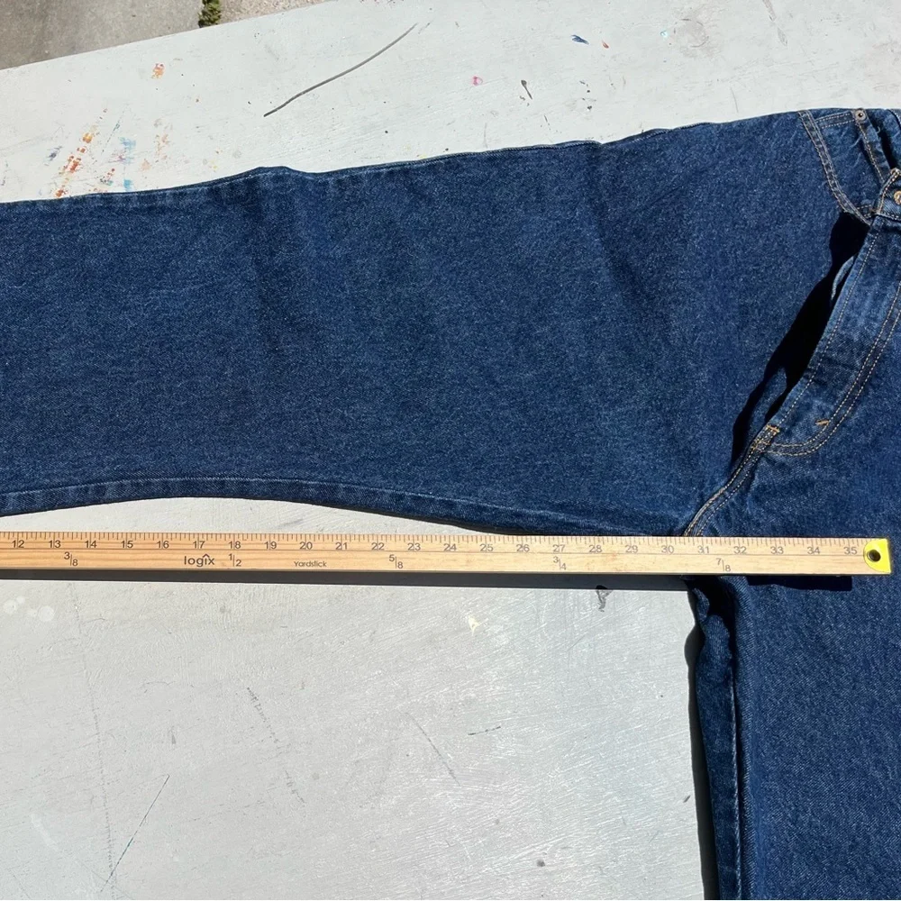 Men’s Levi's 517 Jeans Blue Denim Solid 42x32 Relaxed Bootcut Wide Y2K Oversized